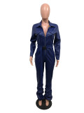 Sexy Zipper Ruched Faux Leather Jumpsuit (With Adjustable Belt) OMY-8006