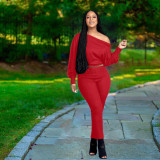 Solid Long Sleeve Two Piece Pants Set OMY-8090