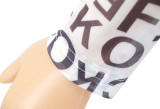 Letter Print Mesh Long Sleeve Two Piece Pants Set SFY-205