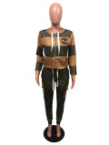 Casual Hooded Zipper Two Piece Pants Set OMY-5190