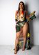 Fashion Sexy Printed Cloak + One Piece Bikini OMY-5095