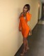 Fashion Sexy Zipper Solid Color Long Sleeve Dress OMY-5166