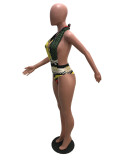Fashion Sexy Printed Cloak + One Piece Bikini OMY-5095