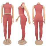 Solid Tank Top+Full Sleeve Long Cloak+Pants 3 Piece Sets SFY-206