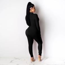 Sexy Lace Up Hollow Out Tight Jumpsuits Without Belt DAI-8305