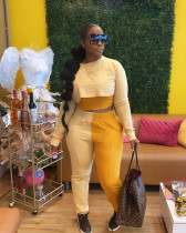 Contrast Color Sweatshirt+Cami Top+Pants 3 Piece Sets OMY-8091