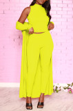 Solid Tank Top+Full Sleeve Long Cloak+Pants 3 Piece Sets SFY-206