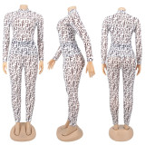 Letter Print Mesh Long Sleeve Two Piece Pants Set SFY-205