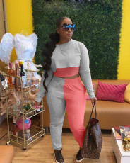 Contrast Color Sweatshirt+Cami Top+Pants 3 Piece Sets OMY-8091