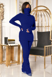 Casual Solid Turtleneck Stacked Pants 2 Piece Sets OMY-8103