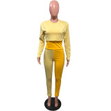 Contrast Color Sweatshirt+Cami Top+Pants 3 Piece Sets OMY-8091