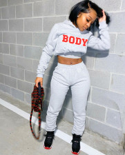 Letter Print Hoodies Sweatpants Two Piece Sets LSL-6408
