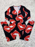 Casual Printed Long Sleeve Jumpsuits SHD-9461