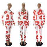 Casual Printed Long Sleeve Jumpsuits SHD-9461