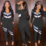 Casual Sports Patchwork Two Piece Pants Set XMY-9280