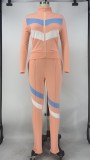 Casual Sports Patchwork Two Piece Pants Set XMY-9280