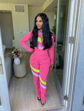 Casual Patchwork Long Sleeve 2 Piece Pants Set SFY-210