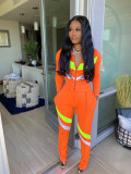 Casual Patchwork Long Sleeve 2 Piece Pants Set SFY-210
