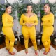 Plus Size 5XL Solid Slash Neck Tight Jumpsuit OSIF-20959