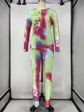 Tie Dye Print Long Sleeve Two Piece Pants Set XMY-9281