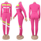 Casual Patchwork Long Sleeve 2 Piece Pants Set SFY-210