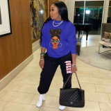 Casual Print Long Sleeve Pants Two Piece Set NYF-8035