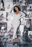 Solid Long Sleeve Bodycon Maxi Dress AIL-147