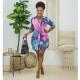 Plus Size Tie Dye Long Sleeve Casual Shirt Dress SMR-9947
