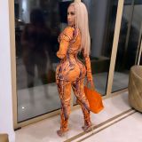 Sexy Printed Long Sleeve One Piece Jumpsuits CHY-1299
