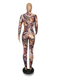 Sexy Printed Long Sleeve One Piece Jumpsuits CHY-1299