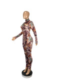 Sexy Printed Long Sleeve One Piece Jumpsuits CHY-1299