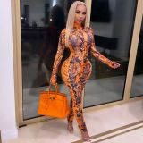 Sexy Printed Long Sleeve One Piece Jumpsuits CHY-1299