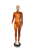 Sexy Printed Long Sleeve One Piece Jumpsuits CHY-1299