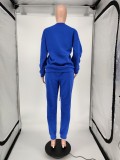 Letter Print Loose Sweatshirt Two Piece Sets WSM-5215