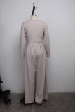 Solid Long Sleeve Two Piece Pants Set SMR-9691