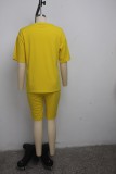 Letter Print T Shirt Shorts Two Piece Sets SMR-9910