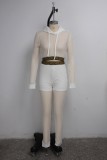Sexy Mesh See Though Hooded 2 Piece Sets (Without Bra Top) SMR-9859