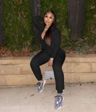 Casual Solid Hooded Zipper Jumpsuits MEM-8319