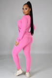 Solid Long Sleeve O Neck Casual Two Piece Sets SFY-217