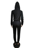 Casual Solid Hooded Zipper Jumpsuits MEM-8319