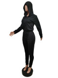 Casual Solid Hooded Zipper Jumpsuits MEM-8319