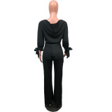 Fashion Casual Solid Color 3/4 Sleeve Top And Trouser Two Piece Set OMY-8016