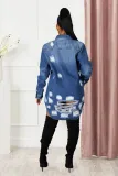 Casual Ripped Hole Full Sleeve Buttons Shirt Coat LX-6046