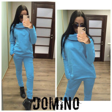 Solid Hooded Long Sleeve Two Piece Sets LX-7663