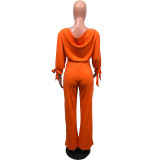 Fashion Casual Solid Color 3/4 Sleeve Top And Trouser Two Piece Set OMY-8016