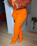 Casual Sports Solid Drawstring Pocket Piles Pants BLX-7552