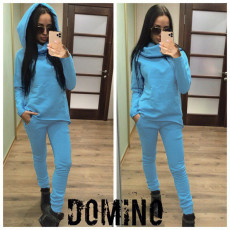 Solid Hooded Long Sleeve Two Piece Sets LX-7663