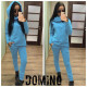 Solid Hooded Long Sleeve Two Piece Sets LX-7663