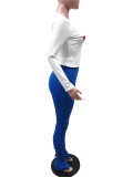 Long Sleeve Printed T-shirt And Pile Pants Two Piece Set YIBF-6015