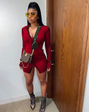 Sexy Long Sleeve Bodycon Mini Dress NIK-198